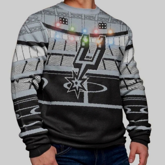 San Antonio Spurs Light Up Bluetooth Speaker Ugly Christmas Sweater XXL NBA NWT - Picture 1 of 8